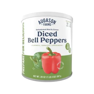 Augason Farms Dehydrated Diced Red & Green Bell Peppers 1.25 lbs #10 Can