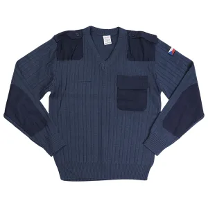 Military Surplus Czech M97 V-Neck Sweater Grade 1 Blue/Gray XL