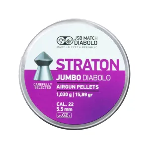 JSB Straton Jumbo Air Gun Pellets 22 Caliber 15.89 Grain Tin of 500