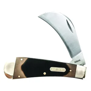 Old Timer Hawkbill Pruner Pocket Knife 3" Hawkbill 7Cr17MoV High Carbon Stainless Steel Blade Sawcut Handle