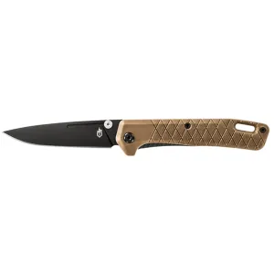 Gerber Zilch Pocket Knife 3.1" Drop Point 7Cr17MoV Black Blade Micarta Handle Coyote Brown