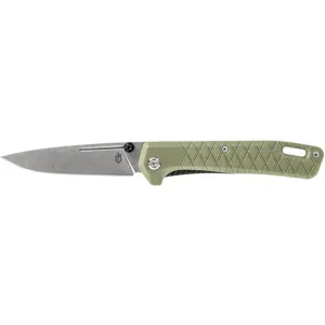 Gerber Zilch Pocket Knife 3.1" Drop Point 7Cr17MoV Stonewashed Blade Micarta Handle Lichen Green