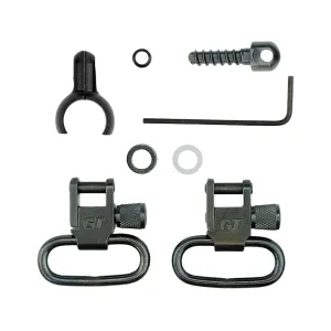 GrovTec Barrel Band Set 2-Piece Measure to Fit .750-.800" Tube Diameter Rear Screw Swivel Stud 1" Steel Black