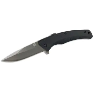 American Buffalo Knife & Tool Sidewinder Assisted Opening Pocket Knife 3.5" Drop Point 8Cr13MoV Satin Blade G-10 Handle Black