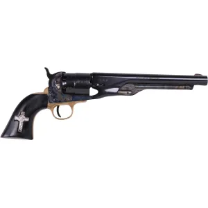Pietta 1860 Hand of God Black Powder Revolver 44 Caliber 8" Blued Barrel Case Hardened Frame Black Grip