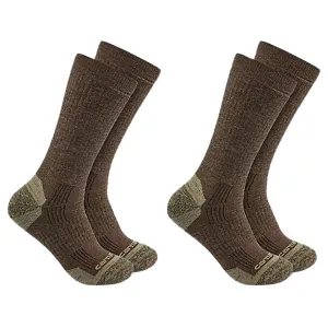 Carhartt Men's Midweight Crew Socks Dark Coffee Large 2 Pk