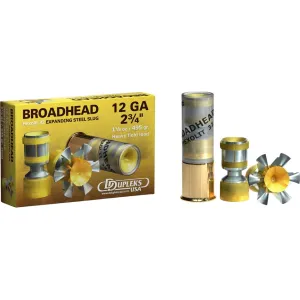 DDupleks Broadhead Hexolit 32 12 Gauge Slug 2-3/4" 1-1/8oz Box of 5