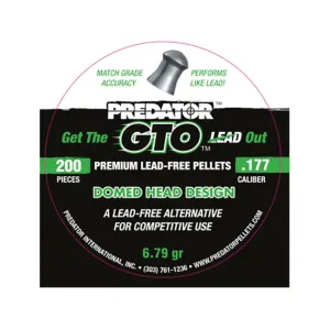 Predator GTO Air Gun Pellets 177 Caliber 6.79 Grain Round Nose Tin of 200