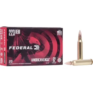 Federal American Eagle 223 Remington Ammo 62 Grain Full Metal Jacket Box of 20