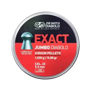 JSB Exact Jumbo Air Gun Pellets 22 Caliber 15.90 Grain Tin of 500