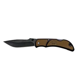 Outdoor Edge Chasm Pocket Knife 3.3" Drop Point 8Cr13MoV Blackstone Blade Zytel Handle Black/Brown