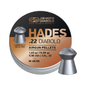 JSB Hades Air Gun Pellets 22 Caliber 15.90 Grain Tin of 500