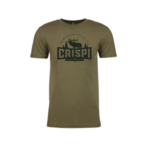 Crispi Boots Men's The Elk Short Sleeve Crew Neck T Shirt Olive Medium