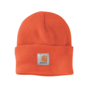 Carhartt Mens Knit Cuffed Beanie Bright Orange