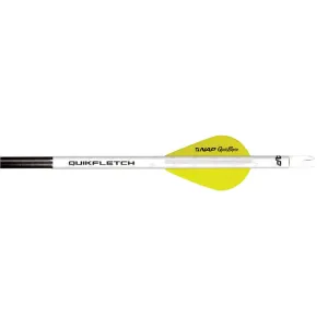 NAP Quikfletch Quikspin Vane Arrow Fletching System  2" Yellow, White, and Yellow 6PK