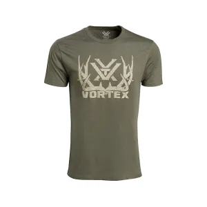 Vortex Optics Men's Full-Tine Short Sleeve Crew Neck T Shirt Military Heather Large