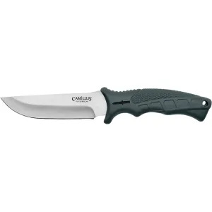 Camillus Drop Point Hunter Fixed Blade Knife 4.5" Drop Point 420 Polished Blade Polypropylene Handle Gray
