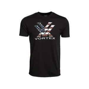 Vortex Optics Men's Stars and Stripes Short Sleeve Crew Neck T Shirt Black 2XL