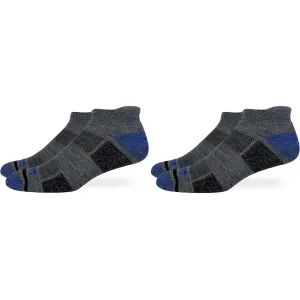MidwayUSA Men's Lightweight Ankle Socks Merino Wool Gray/Royal Large 2 Pairs
