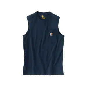 Carhartt Men's Relaxed Fit Heavyweight Sleeveless Pocket T Shirt Navy XL