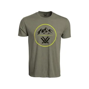 Vortex Optics Men's Three Peaks Short Sleeve Crew Neck T Shirt Military Heather Large