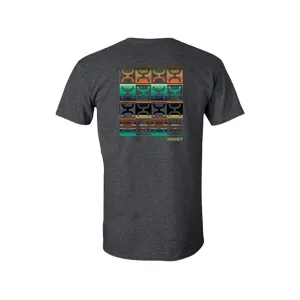 Hooey Men's Checkered Short Sleeve Crew Neck T Shirt Dark Heather Medium