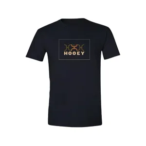 Hooey Men's Chain Box Short Sleeve Crew Neck T Shirt Black Large