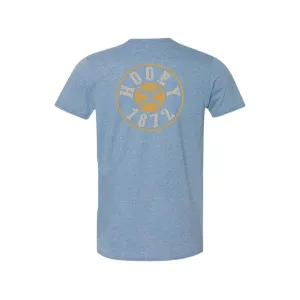 Hooey Men's West Circle Short Sleeve Crew Neck T Shirt Heather Indigo XL