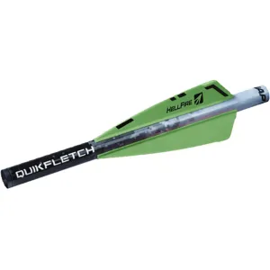 NAP Quickfletch Hellfire 3" Crossbow Bolt Fletching System White and Green 6PK