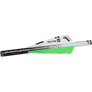 NAP Quickfletch Hellfire STD 3" Vane Arrow Fletching System White and Green 6PK