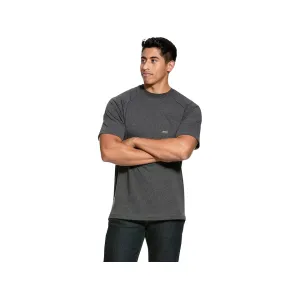 Ariat Men's Rebar Cotton Strong Short Sleeve Crew Neck T Shirt Charcoal Heather Medium