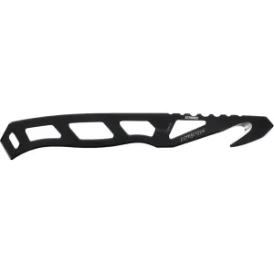 Schrade Extraction Fixed Blade Knife 1" Rescue Hook AUS-10 Black Oxide Blade Stainless Steel Handle Black
