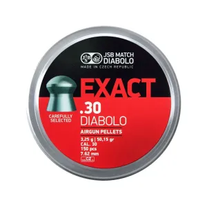 JSB Exact Air Gun Pellets 30 Caliber 50.15 Grain Tin of 150