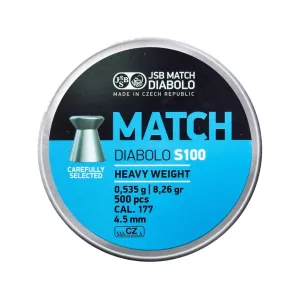 JSB Blue Match HW Air Gun Pellets 177 Caliber 8.26 Grain Tin of 500