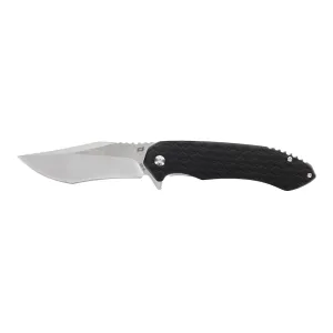 Schrade Scramble Pocket Knife 3.5" Drop Point Recurve AUS-10 Satin Blade Aluminum Handle Black