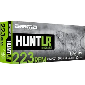 Ammo Inc. 223 Remington Ammo 60 Grain Hornady V-Max Polymer Tip Box of 20
