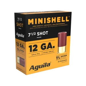 Aguila Minishell 12 Gauge Ammo 1-3/4" 5/8 oz #7-1/2 Shot Box of 25