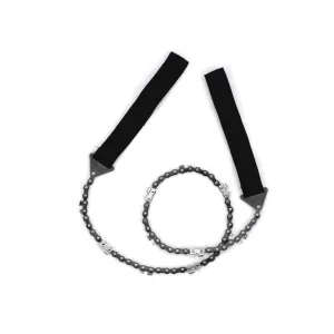 NDUR Warrior Survival Hand Chain Saw Stainless Steel Blade Nylon Handles Black