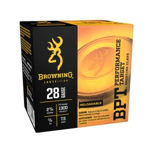 Browning BPT Target 28 Gauge Ammo 2-3/4" #7-1/2 Lead Shot 3/4 oz Box of 25