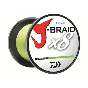 Daiwa J-Braid x8 Braided Fishing Line 10lb 150yd Chartreuse