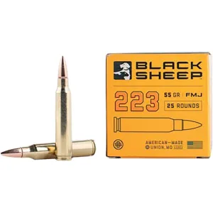 Black Sheep 223 Remington Ammo 55 Grain Full Metal Jacket Box of 25