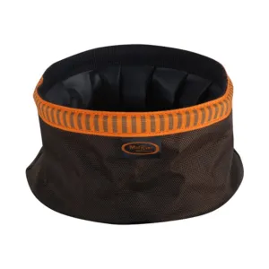 Mud River Quick Quack Collapsible Dog Food and Water Bowl Nylon Green and Orange
