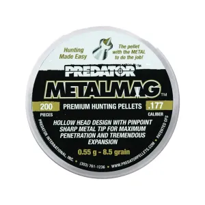 Predator Metalmag Airgun Pellets 177 Caliber 8.5 Grain Pointed Tin of 200