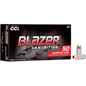 Blazer 40 S&W Ammo 165 Grain Full Metal Jacket Case of 1000 (20 Boxes of 50)
