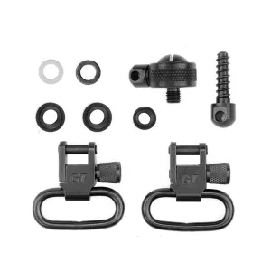 GrovTec Shotgun Locking Sling Swivel Set For Most Pumps & Automatics with Replacement Magazine Cap Steel Black