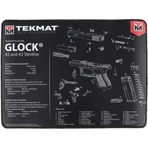 Tekmat Ultra 20 Gun Cleaning Mat for Glock 42/43 Black