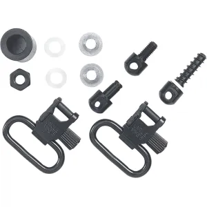 Uncle Mike's QD Super Sling Swivel Set Most Pump, Semi-Automatic Shotguns Except Browning 2000, Winchester 1400, Ithaca 37, Savage 30, Sears 21, Stevens Pump 1" Black