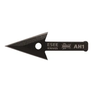 ESEE Knives Arrowhead Fixed Blade Knife 1" Spear Point 1095 Black Powder Coat Blade 1095 Handle Black