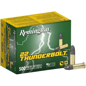 Remington Thunderbolt 22LR Ammo 40 Grain Round Nose Case of 5000 (10 Boxes of 500)