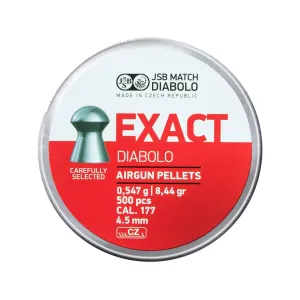 JSB Exact Air Gun Pellets 177 Caliber 8.44 Grain 4.52mm Head-Size Tin of 500